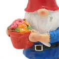 thumbnail image 4 of 2pcs Garden Gnome Good Luck Blessings Holding Flower Gnome Colorfast Gnomes Lawn Ornaments Barrel Statue for Backyard, 4 of 5