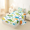 thumbnail image 2 of Castle Fairy Cartoon Multicolor Reef Fish Twin Sheets 3pcs,Simple Coral Bubble White Seamless Bedding,Green Orange,1 Fitted Sheet,1 Flat Sheet and 1 Pillowcase, 2 of 6