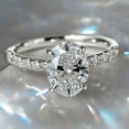 thumbnail image 2 of Cora Jewellery 1.35CT Oval Moissanite Solitaire Engagement Ring For Women, 18K White Gold, 2 of 5