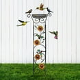 thumbnail image 5 of Bird Bath Outdoor, Antique Garden Iron Trellis with Decorative Hummingbirds Detachable Bird Bath Bowl Metal Potted Plant Support for Climbing Flowers(B,41in), 5 of 6