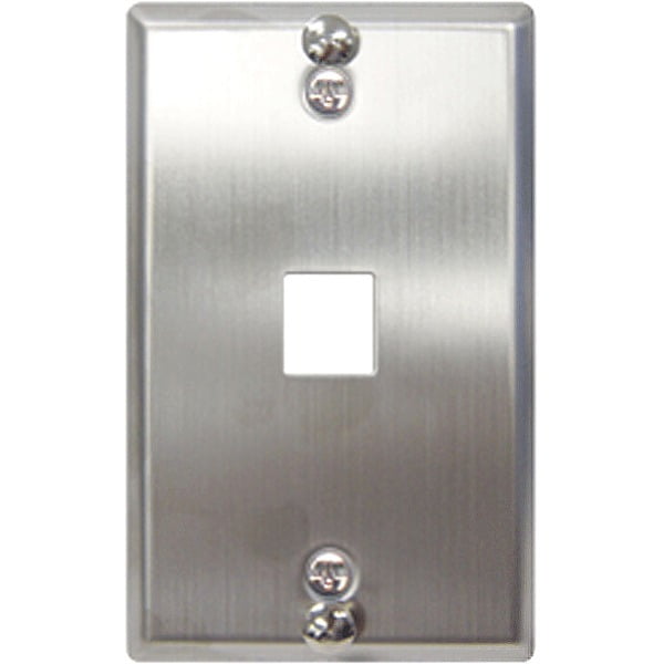 1-Port Stainless Steel Flush Telephone Wall Plate - Walmart.com ...