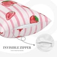 thumbnail image 6 of LNWH Rectangle Pillow Cover, Pink Striped Watercolor Strawberry Art Pattern Cushion Covers Pillowcase for Couch Bedroom Sofa, 20"x30", 6 of 8