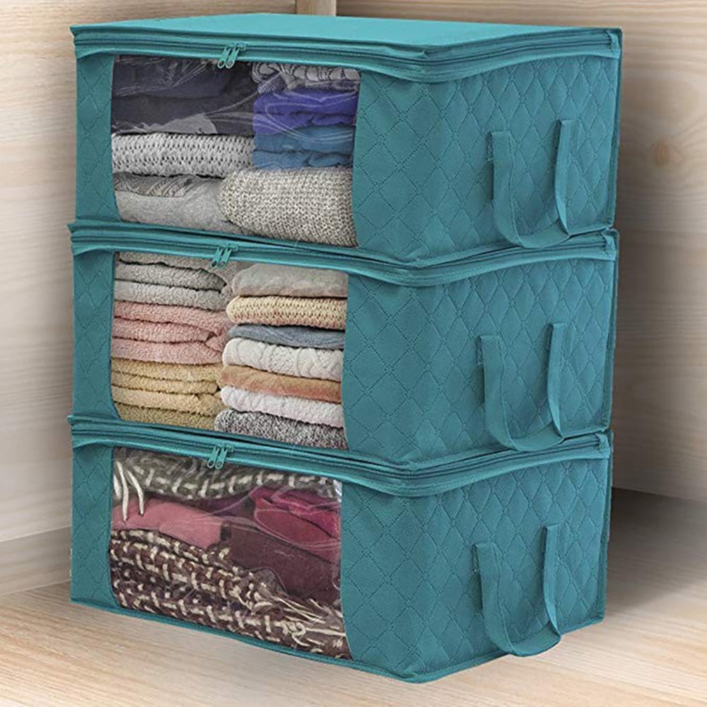 Ozmmyan Plastic Storage Bags For BlanketsFoldable Storage Bag Clothes  Blanket Quilt Closet Sweater Organizer Box Pouches Kindergarten Supplies 