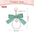 thumbnail image 2 of 2 Pack Ribbon Bow Keychain, Cute Pearl Wristlet Keychain, Bag Accessories Bow Charm, Gray-Green, 2 of 6