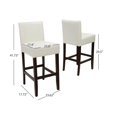 thumbnail image 2 of Whitney Ivory Wood/Leather Bar Stools (Set of 2), 2 of 4