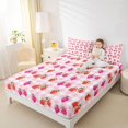 thumbnail image 4 of jejeloiu Cute Bowknot Bow Bed Sheets,Sweet Kawaii Strawberry King Sheets For Girls Teens 4-Piece, 4 of 7