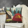 thumbnail image 2 of YINGXI  Throw Pillow Cover Squirrel Cartoon of Retro Happy Camper Camping Adventure Bear Decorative Pillow Case Square Pillowcase 22x22in, 2 of 5