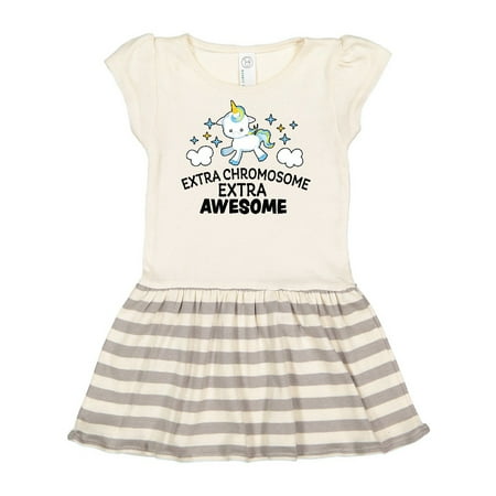 

Inktastic Extra Chromosome Extra Awesome with Unicorn Gift Toddler Girl Dress