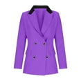 thumbnail image 7 of Wdfiry Fall Blazer Coat for Women Solid Color Lapel Button Long Sleeve Suit Jackets Plus Size Business Work Coat with Pockets, 7 of 7