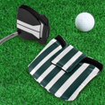 thumbnail image 5 of Haosy Dark Green and White Striped Golf Mallet Putter Cover Strong Magnetic Leather Golf Club Headcover Closure, 5 of 7