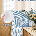 thumbnail image 4 of No Hook Shower Curtain, Palm Tree Monstera Shower Curtains for Bathroom with See Through Top Window, Slate Blue Leaf Boho Botanical Tropical Waterproof & Washable Bath Curtain Narrow 54"x78", 4 of 9