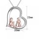 thumbnail image 3 of Collar con colgante de plata con abrazos de amigos, colgante de plata S925, cadena con caja de regalo para el Día de la Madre, collar para mamá, San Valentín, 3 of 5