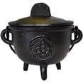 thumbnail image 1 of Cast Iron Cauldron: 4 1/2 diameter Triquetra by metapot.com, 1 of 1