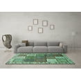 thumbnail image 3 of Ahgly Company Machine Washable Indoor Square Persian Turquoise Blue Traditional Area Rugs, 7' Square, 3 of 4
