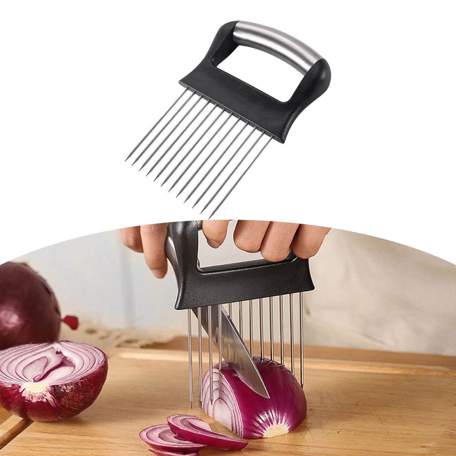 Découpeur à Oignons Et Légumes - Gadget De Cuisine En Acier Inoxydable - Coupe Facile