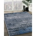 thumbnail image 3 of Ahgly Company Machine Washable Indoor Round Industrial Modern Columbia Blue Area Rugs, 3' Round, 3 of 7