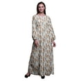 thumbnail image 1 of Bimba Robe Longue Élastique Décontractée d'Été pour Femmes à Imprimé Plume d'Aigle Moss Georgette - Très Grande Taille, 1 of 5