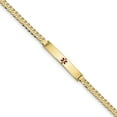 thumbnail image 1 of 14K Yellow Gold Medical Red Enamel Flat Curb Link ID Bracelet, 1 of 3