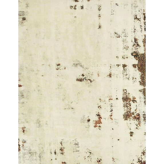 Ahgly Company Machine Washable Indoor Rectangle Abstract Vanilla Gold Area Rugs, 8' x 12'