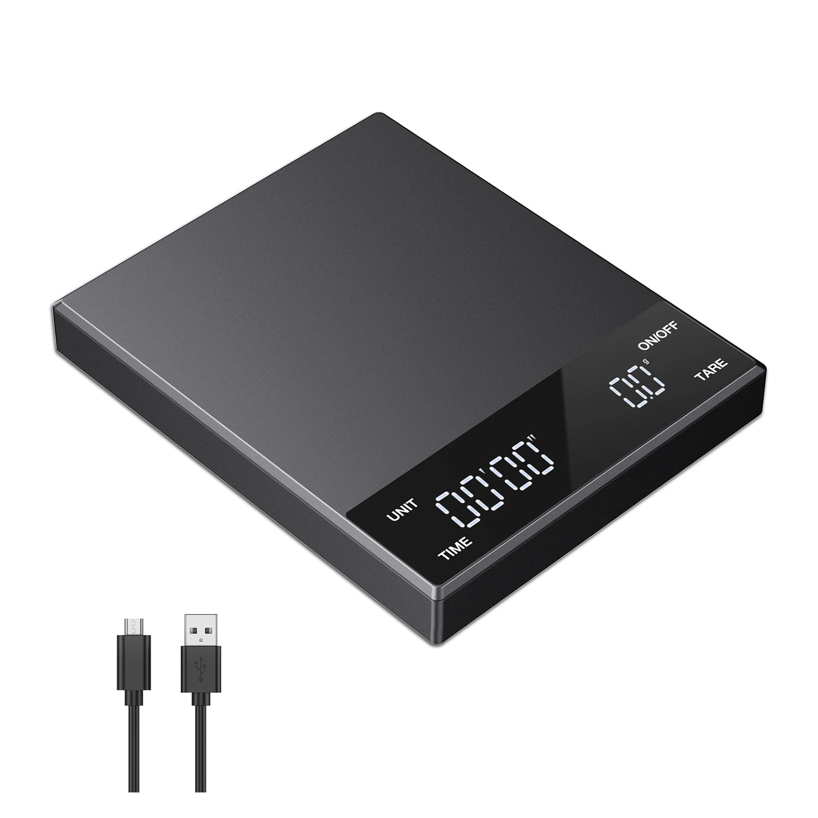 Digital Coffee Scale 3Kg 0.1g High Precision Rechargeable Drip Espresso Scale With Timer Portable Kitchen Scale Fine Scales