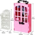 K.T. Fancy 120 Pcs Fashion Doll Closet Wardrobe for Doll Clothes and