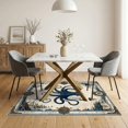 thumbnail image 3 of ODIKA 5'x7' Washable Area Rug Rum Doormat Octopus Vintage Maritime Map Compass Nautical Border for Small Living Room, Bedroom, Easy Care, Non-Shedding, Pet Friendly, 3 of 7