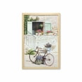 thumbnail image 1 of Bicycle Wall Art with Frame, European French Mediterranean Rural Stone House with Bike Countryside Provence Day, Printed Fabric Poster for Bathroom Living Room, 23" x 35", Multicolor, by Ambesonne, 1 of 2