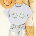 thumbnail image 4 of Besolor T-Shirt Femme Fête de la Saint-Patrick Vert Col Rond Manches Courtes Tee Tops Shamrock Trèfle Graphique Cadeau Festival Tops, 4 of 6