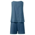 thumbnail image 7 of Short Sets for Women Cotton Linen Loose Fit Sleeveless Crewneck Tank Top and Shorts 2 Piece Matching Set Lounge Set, 7 of 7