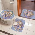 thumbnail image 5 of Blue White Daisy Flowers Bathroom Rugs Set Spring Plants Watercolor Style Non Slip Absorbent Soft Bath Mats 3 Piece Set with Bathroom Rug, U-Shaped Floor Mat, Toilet Seat Cover Large Size, 5 of 9
