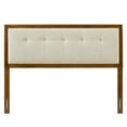 thumbnail image 3 of Tufted Headboard, Full Size, Wood, Fabric, Brown Walnut Beige, Modern Contemporary Urban Design, Bedroom Master Guest Suite, 3 of 9