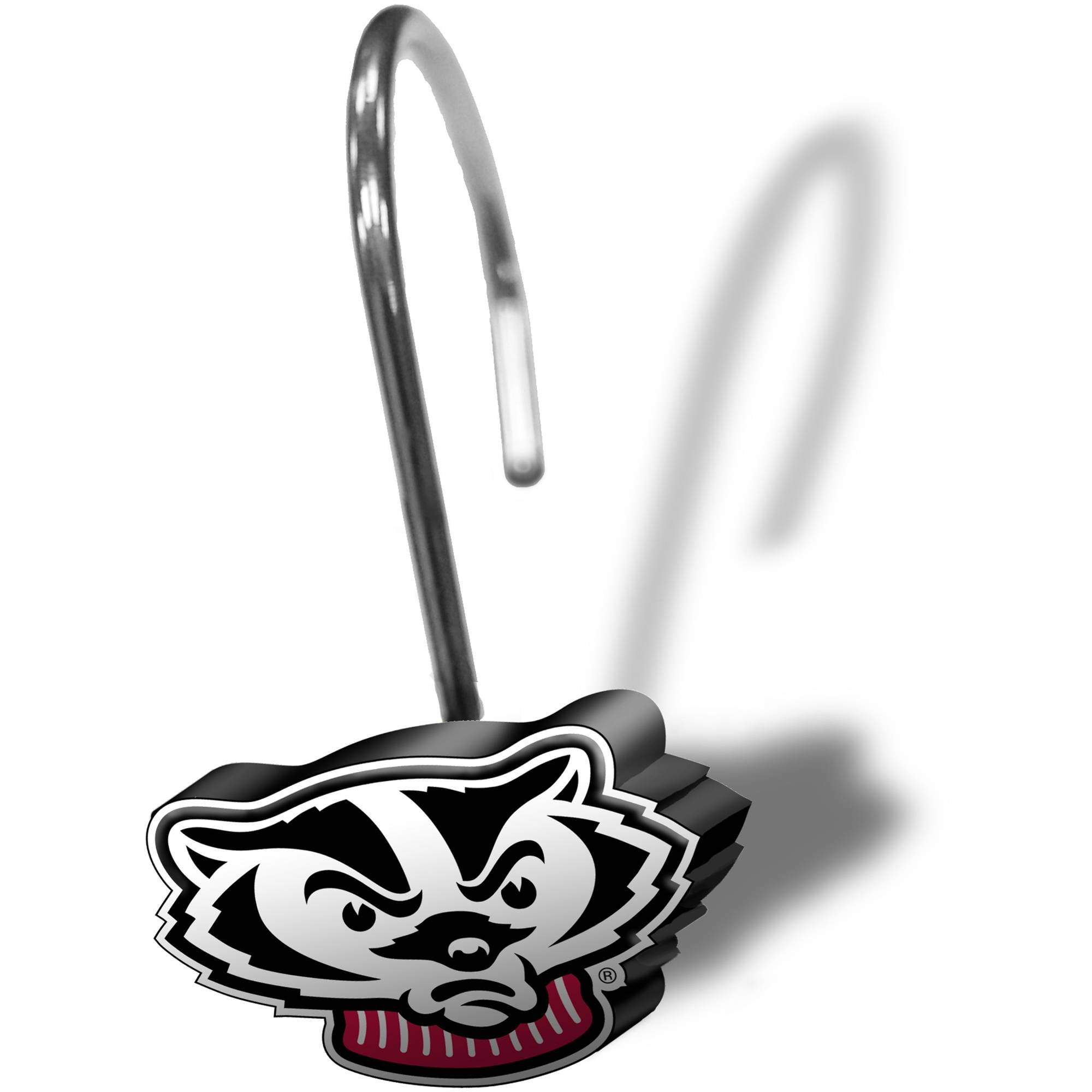 Ncaa Wisconsin Badgers Shower Curtain Ring Set 12 Piece