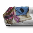 thumbnail image 3 of Fitness Soft Flannel Fleece Throw Blanket, Gymnasium Theme Women's Running Shoes and Dumbbells Equipment for Training Image, Cozy Plush for Indoor and Outdoor Use, 60" x 80", Multicolor, by Ambesonne, 3 of 6