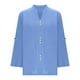thumbnail image 4 of Vestidos Casuales Para Mujer, Blusas De Mujer De Moda Blusa holgada de lino con cuello en V y manga larga para mujer, color liso, con botones decorativos, 4 of 6