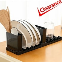 Bxaolu Expandable Dish Rack, Compact Dish Drainer, Dish Drying Rack with Cutlery Holder Plate Rack, Small Sink Drainer for Sink or Kitchen Countertop