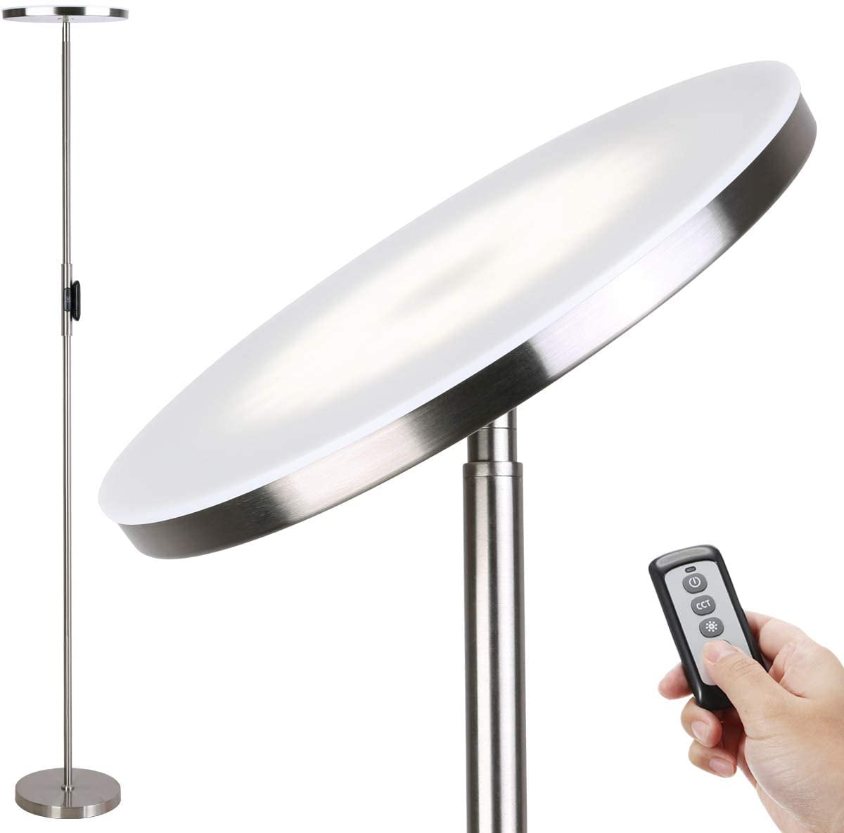 JOOFO Floor Lamp,30W/2400LM Sky LED Modern Torchiere 3 Color Temperatures Super Bright Floor
