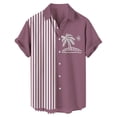 thumbnail image 1 of Camisas De Mezclilla Para Hombre Casual Hombres Solapa Estampado Manga Corta Puños Botón Puerto Estilo Floral Camisa Sand Beach Hawaiianss Summer Top (Wine, XXL), 1 of 4