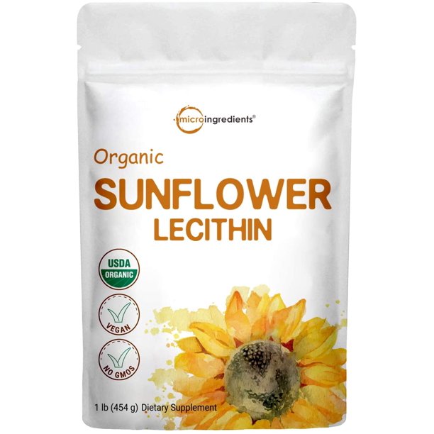 Certified Organic Sunflower Lecithin Powder,1 Pound, Rich in