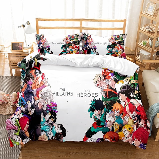 Hero Academy Quilt Cover Suit, Bedding Suit, Three-piece Set, Microfiber, Bedroom Decoration-SinKeeU