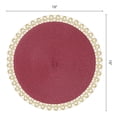 thumbnail image 6 of REGALWOVEN Rustic Placemats 6 Pack Round Woven Placemats for Dining Table Decor Indoor Outdoor Washable Kitchen Table Mat Wipe Clean Red 15x15inch, 6 of 6