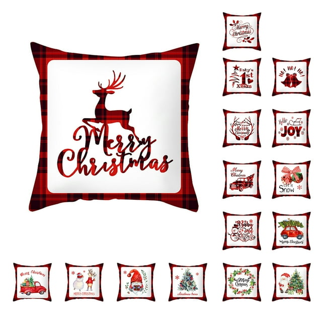 Travelwant Christmas Pillow Covers Farmhouse Pillow Covers Holiday