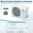 thumbnail image 5 of 24000 BTU Mini Split Air Conditioner & Heater - Energy Saving 230V SEER2 21 Ductless Wall Mount AC Unit with WiFi, Remote Control & Installation Kit - Cools Rooms Up to 1500 Sq.Ft, 5 of 8