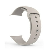 Apple Watch Sport Band, Soft Silicone Replacement with Stainless Steel Pin (42mm, Stone, Small/Medium/Large (3PCs))