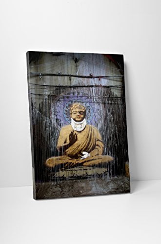 Banksy Wounded Buddha painting  Print on Framed Canvas Wall Art  Home Decoration 