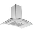 thumbnail image 1 of Ancona Hotte de Cuisinière Îlot Convertible de 36 Po à Auvent en Verre en Acier Inoxydable avec Veilleuse Automatique, 1 of 6