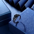 thumbnail image 3 of 3D Vivid Black Rose Rings Flower Open Band Adjustable Promise Ring Elegant Women Jewelry Mother Christmas Valentine's Day Gifts for Her Hipunk, 3 of 8
