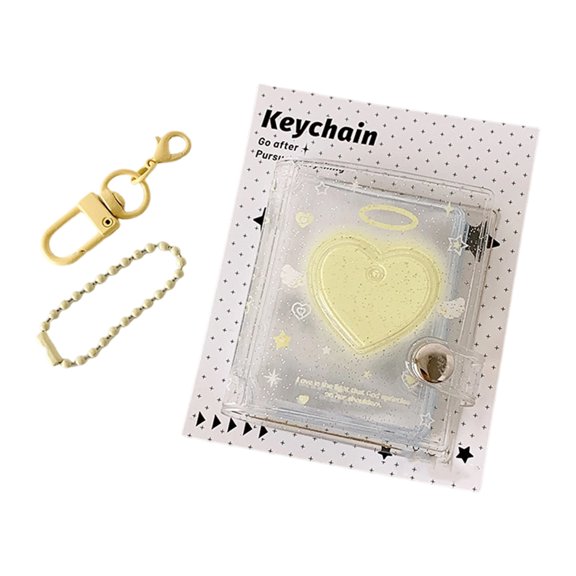 Portable Transparents Glitters Photo Album 16 Insert Page Size Travel Friendly for Collectibles Memorabilias