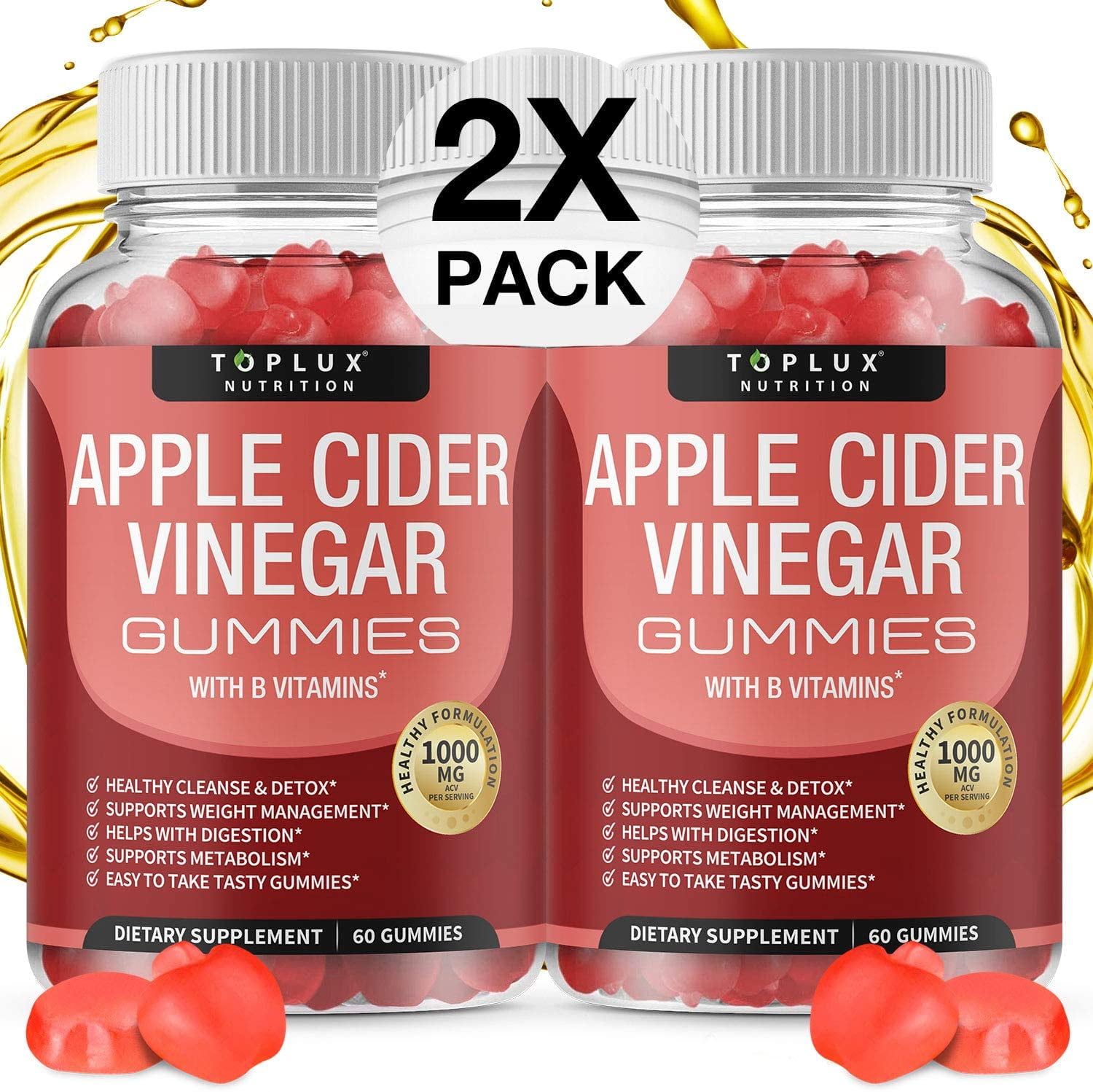 Premium Apple Cider Vinegar Gummies 2 Pack 1000 Mg Organic ACV With premium-apple-cider-vinegar-gummies-2-pack-1000-mg-organic-acv-with