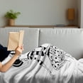 thumbnail image 3 of Paris Soft Flannel Fleece Throw Blanket, Paris with Love Fashion Hand Drawn Girl Shopping Polka Dot Design Skirt, Cozy Plush for Indoor and Outdoor Use, 50" x 70", Black White, by Ambesonne, 3 of 5