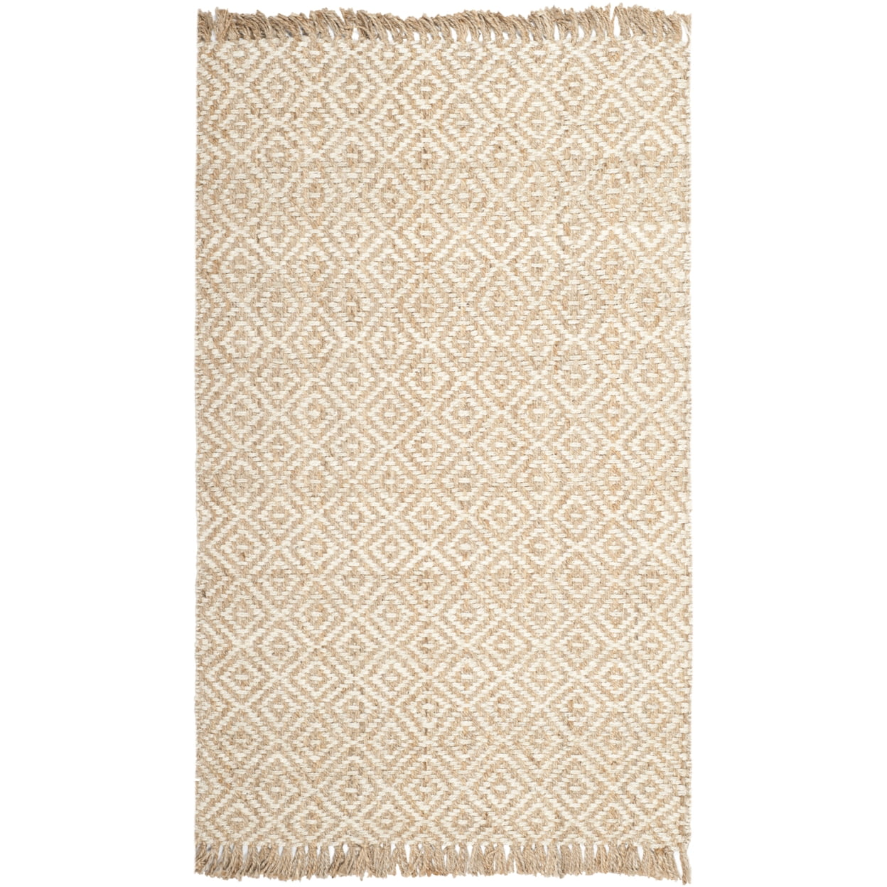SAFAVIEH Natural Fiber Roland Braided Jute Area Rug, Natural/Ivory, 5' x 8'